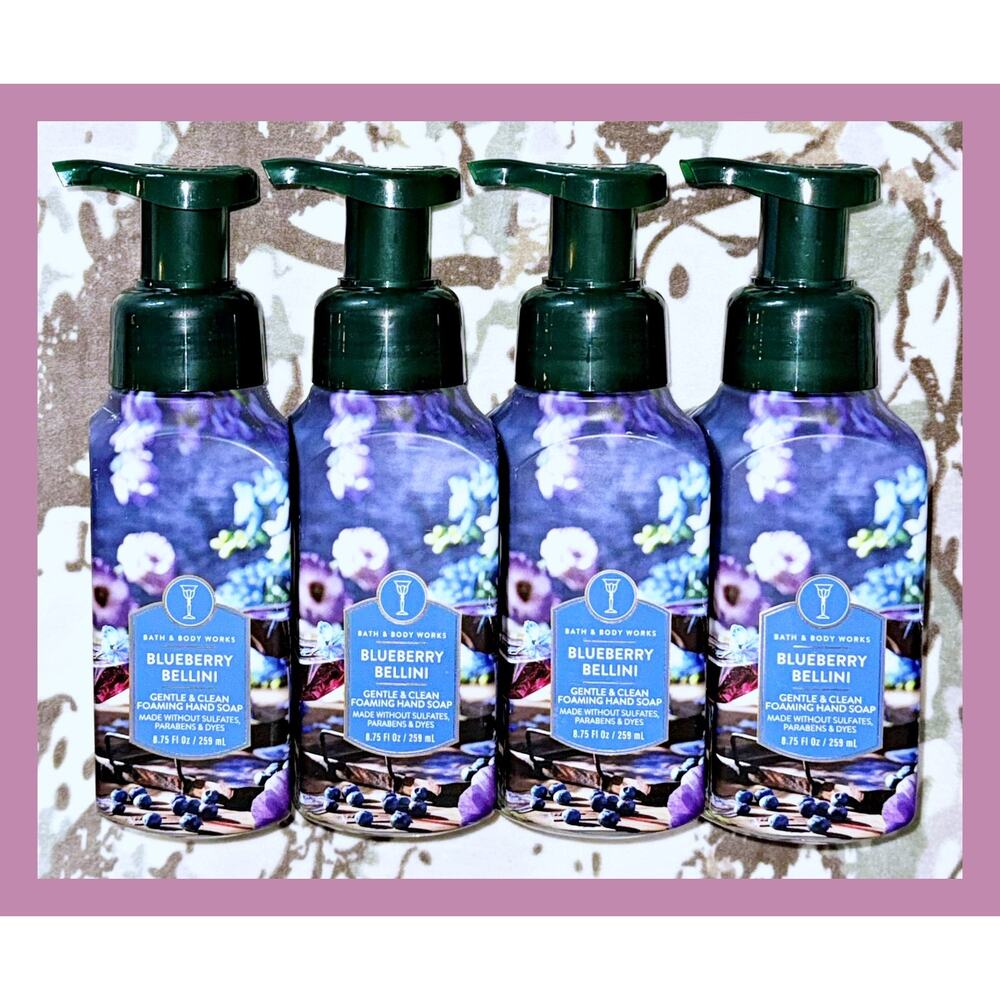Bath & Body Works Blueberry Bellini Gentle Clean Foaming Hand Soap x4
